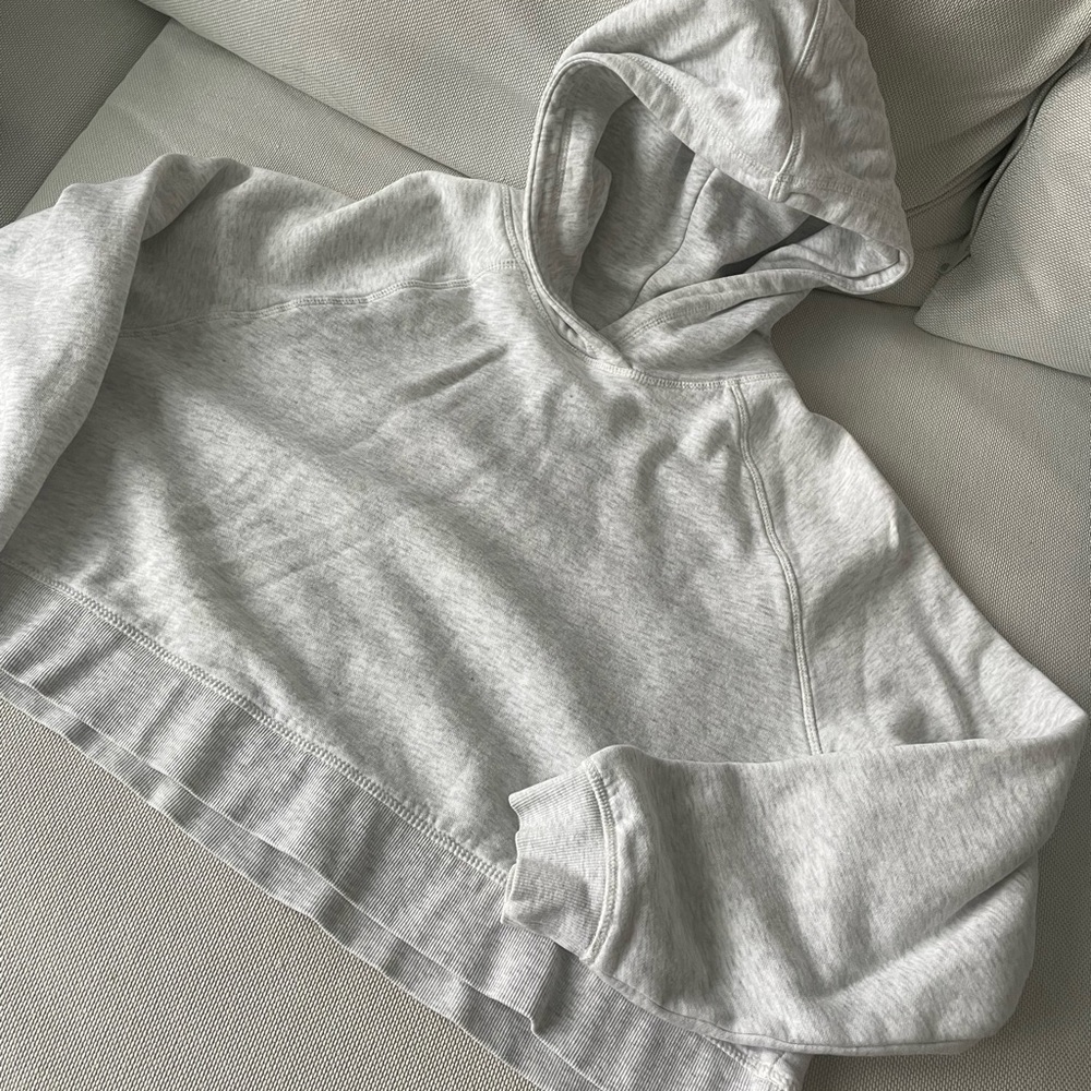H&M light gray oversized cropped hoodie
